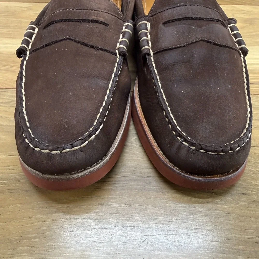 Weejuns GH Bass‎ Waldo Mens 13 D Mocha Brown Nubuck Loafer